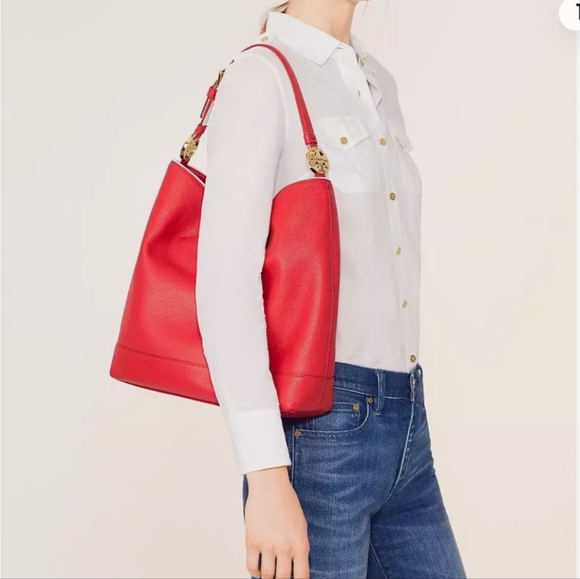 Tory Burch Duet leather hobo/shoulder bag - Picture 1 of 16